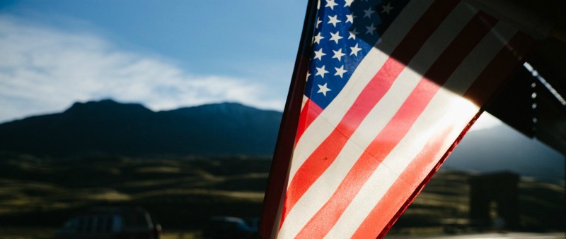 American Flag hanging