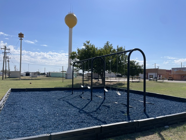 Swings at Tooter Reed Park in Kress, TX